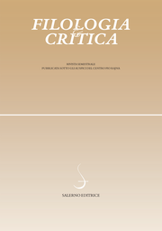Journal cover: Filologia e critica