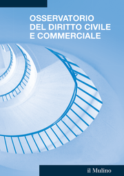 Cover of the journal Osservatorio del diritto civile e commerciale - 2281-2628